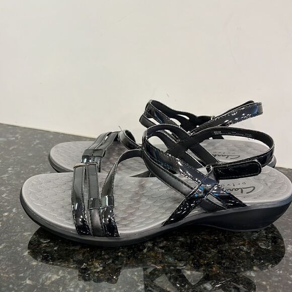 CLARKS Privo Black Sandals with Velcro Straps Size 7 - Picture 3 of 7